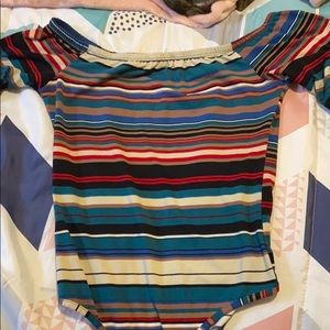 long sleeve off the shoulder body suit